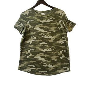 VS Pink Green Camouflage Super Soft Crew Neck T-Shirt Size Large Casual